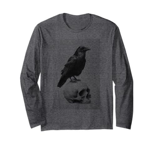 Gothic Crow Goth Ästhetischer Rabe Okkulter Vogel Emo Girl Langarmshirt von Goth and Emo Aesthetic Designs