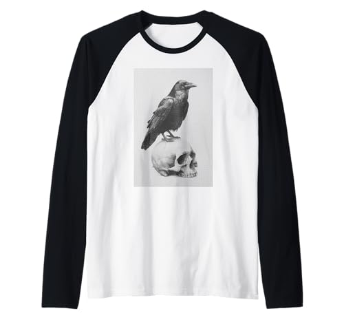 Gothic Crow Goth Ästhetischer Rabe Okkulter Vogel Emo Girl Raglan von Goth and Emo Aesthetic Designs