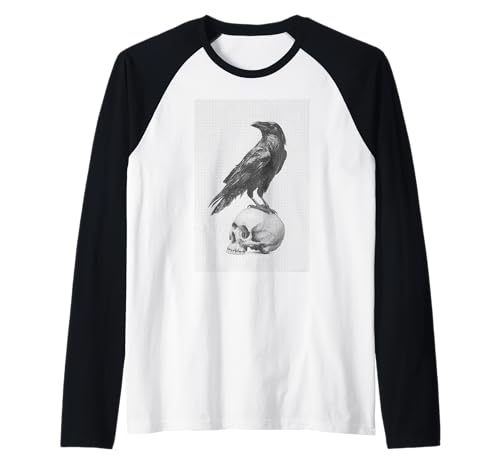 Gothic Crow Goth Ästhetischer Rabe Okkulter Vogel Emo Girl Raglan von Goth and Emo Aesthetic Designs