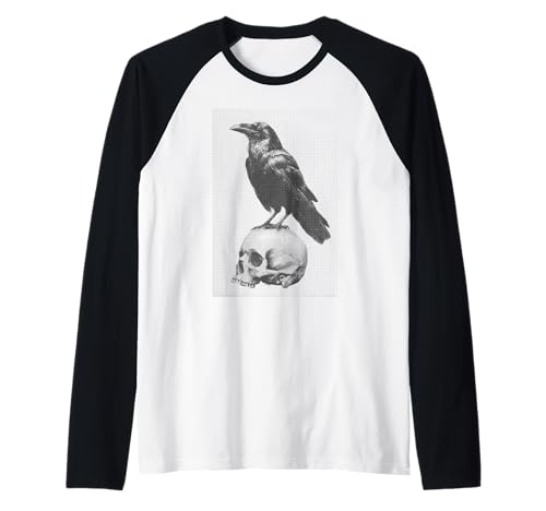 Gothic Crow Goth Ästhetischer Rabe Okkulter Vogel Emo Girl Raglan von Goth and Emo Aesthetic Designs