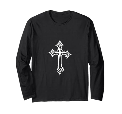Gotisches ästhetisches Grunge-Kreuz Emo Goth E-Girl Langarmshirt von Goth and Emo Aesthetic Designs
