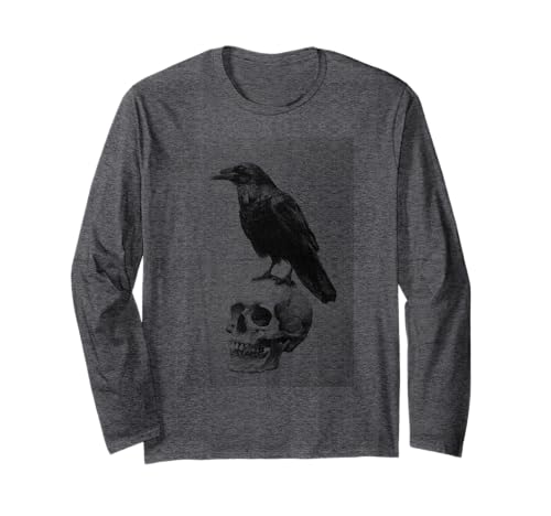 Grunge Crow Goth Ästhetischer Rabe Okkulter Vogel Emo Girl Langarmshirt von Goth and Emo Aesthetic Designs