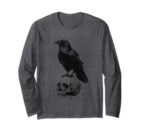 Grunge Crow Goth Ästhetischer Rabe Okkulter Vogel Emo Girl Langarmshirt von Goth and Emo Aesthetic Designs