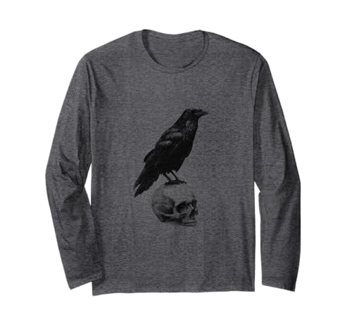 Grunge Crow Goth Ästhetischer Rabe Okkulter Vogel Emo Girl Langarmshirt von Goth and Emo Aesthetic Designs