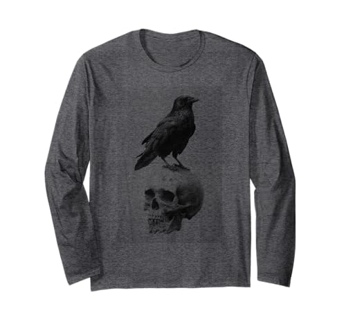 Grunge Crow Goth Ästhetischer Rabe Okkulter Vogel Emo Girl Langarmshirt von Goth and Emo Aesthetic Designs