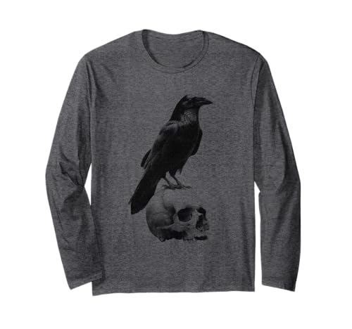 Grunge Crow Goth Ästhetischer Rabe Okkulter Vogel Emo Girl Langarmshirt von Goth and Emo Aesthetic Designs