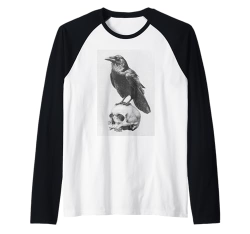 Grunge Crow Goth Ästhetischer Rabe Okkulter Vogel Emo Girl Raglan von Goth and Emo Aesthetic Designs