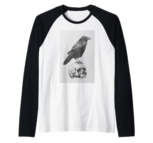 Grunge Crow Goth Ästhetischer Rabe Okkulter Vogel Emo Girl Raglan von Goth and Emo Aesthetic Designs