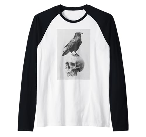 Grunge Crow Goth Ästhetischer Rabe Okkulter Vogel Emo Girl Raglan von Goth and Emo Aesthetic Designs