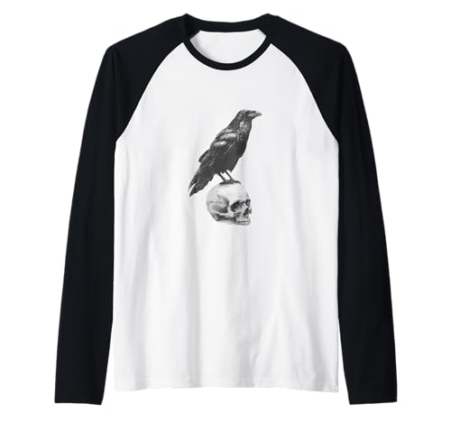 Grunge Crow Goth Ästhetischer Rabe Okkulter Vogel Emo Girl Raglan von Goth and Emo Aesthetic Designs