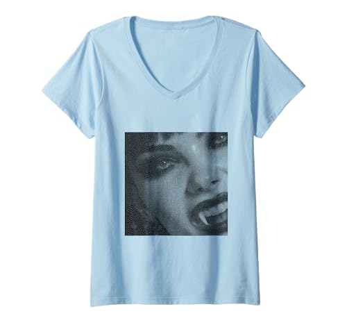 Damen Vampir Gothic Anime Kawaii Goth Girl Alt Aesthetic T-Shirt mit V-Ausschnitt von Goth and Emo Designs for Anime Lovers