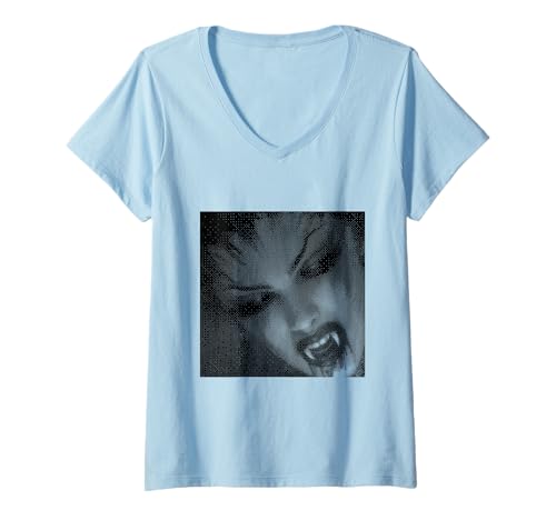 Damen Vampir Gothic Anime Manga Japan Kawaii Goth Girl Alt T-Shirt mit V-Ausschnitt von Goth and Emo Designs for Anime Lovers