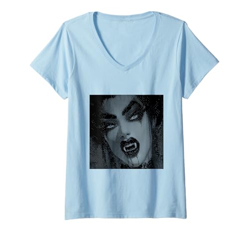 Damen Vampir Gothic Anime Manga Japan Kawaii Goth Girl Alt T-Shirt mit V-Ausschnitt von Goth and Emo Designs for Anime Lovers