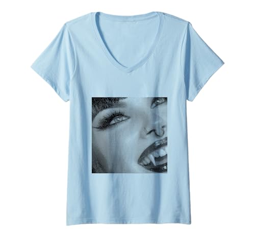 Damen Vampir Gothic Anime Manga Japan Kawaii Goth Girl Alt T-Shirt mit V-Ausschnitt von Goth and Emo Designs for Anime Lovers