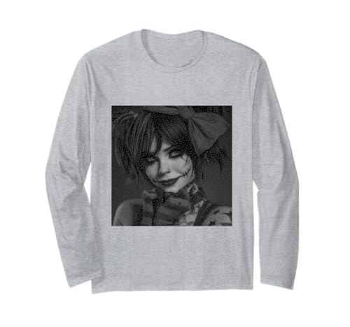 Gothic Creepy Gothic Girl Clown Alt Aesthetic Langarmshirt von Goth and Emo Designs for Anime Lovers
