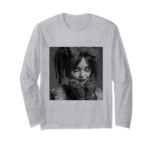 Gothic Creepy Gothic Girl Clown Alt Aesthetic Langarmshirt von Goth and Emo Designs for Anime Lovers