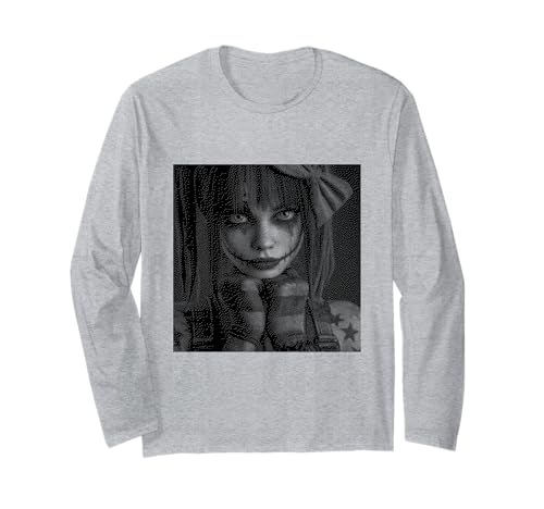 Gothic Creepy Gothic Girl Clown Alt Aesthetic Langarmshirt von Goth and Emo Designs for Anime Lovers