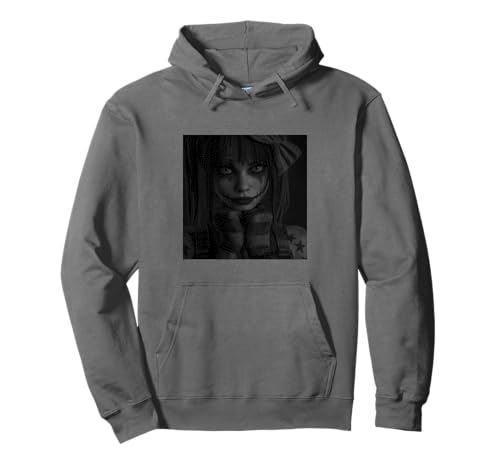 Gothic Creepy Gothic Girl Clown Alt Aesthetic Pullover Hoodie von Goth and Emo Designs for Anime Lovers