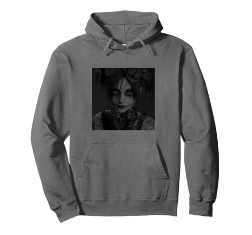 Gothic Creepy Gothic Girl Clown Alt Aesthetic Pullover Hoodie von Goth and Emo Designs for Anime Lovers