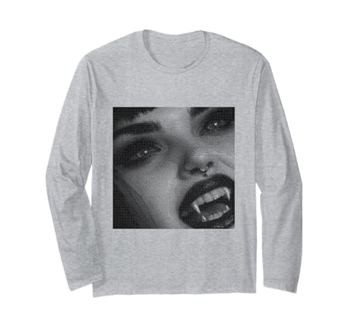 Vampir Gothic Anime Kawaii Goth Girl Alt Aesthetic Langarmshirt von Goth and Emo Designs for Anime Lovers