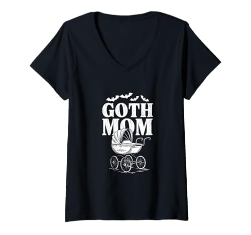 Damen Goth Mom! Gothic Mutter Motiv zum Muttertag T-Shirt mit V-Ausschnitt Damen Goth Mom! Gothic Mutter Motiv zum Muttertag T-Shirt mit V-Ausschnitt von Goth and Emo Designs