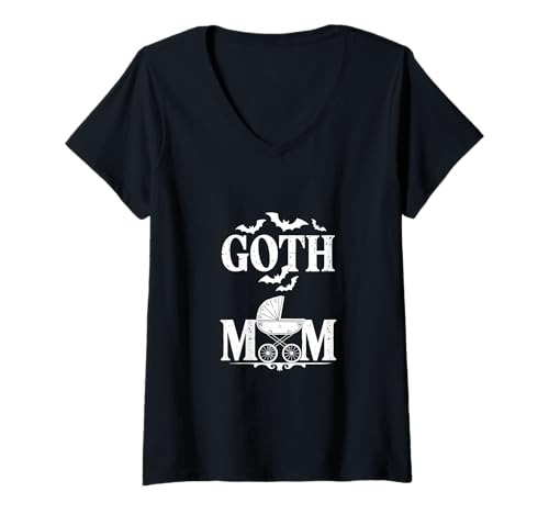 Damen Goth Mom! Gothic Mutter Motiv zum Muttertag T-Shirt mit V-Ausschnitt Damen Goth Mom! Gothic Mutter Motiv zum Muttertag T-Shirt mit V-Ausschnitt von Goth and Emo Designs