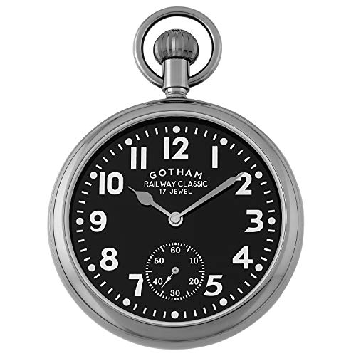 Gotham Analog Mechanisches Handaufzugswerk Taschenuhr GWC14104BBK von Gotham