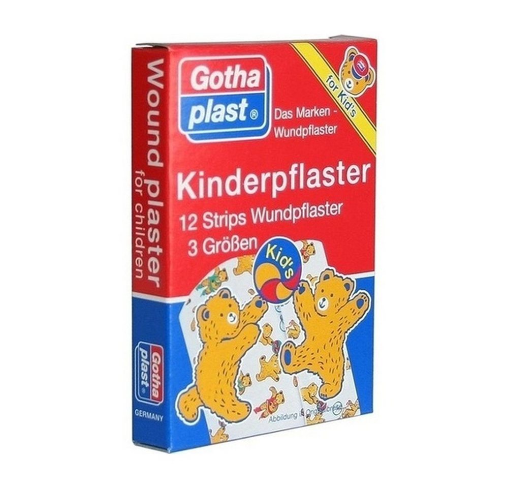 Gothaplast GmbH Wundpflaster GOTHAPLAST Kinderpflaster Strips, 12 Stück (12 St., 12x Kinderpflaster Strips in 3 unterschiedlichen Größen), Kinderpflaster Strips von Gothaplast GmbH