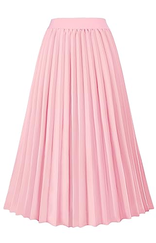 Gothden Frauen Rock Elastische Hohe Taille A-Linie Plissee Casual Täglichen Rock, rose, 36 Gothden Frauen Rock Elastische Hohe Taille A-Linie Plissee Casual Täglichen Rock, rose, 36 von Gothden
