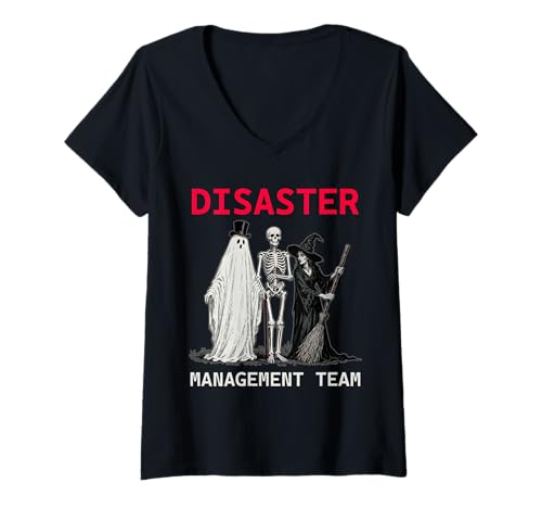 Damen Gothmas Gothic Academia Halloween Weihnachten Katastrophen T-Shirt mit V-Ausschnitt Damen Gothmas Gothic Academia Halloween Weihnachten Katastrophen T-Shirt mit V-Ausschnitt von Gothic Academia Goth Christmas Spooky Squad