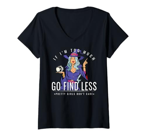 Damen Rebellischer Hexenschädel, Violett, Gothic Attitüde verpackt T-Shirt mit V-Ausschnitt Damen Rebellischer Hexenschädel, Violett, Gothic Attitüde verpackt T-Shirt mit V-Ausschnitt von Gothic Bewitch Spellcaster Enchant