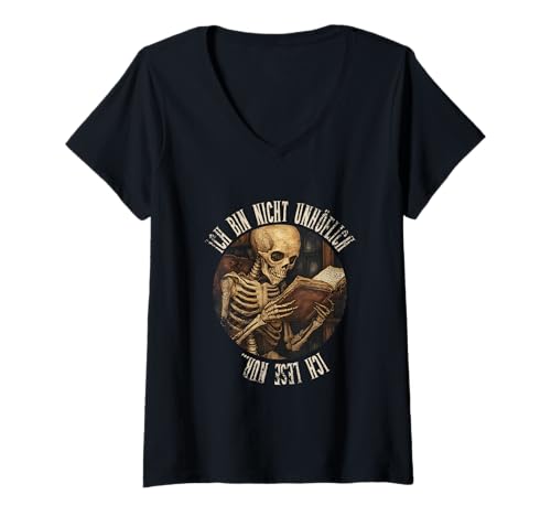 Damen Ich bin nicht unhöflich! Ich lese nur... Goth Leseliebhaber T-Shirt mit V-Ausschnitt Damen Ich bin nicht unhöflich! Ich lese nur... Goth Leseliebhaber T-Shirt mit V-Ausschnitt von Gothic Book Lover Designs