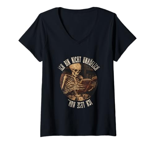Damen Ich bin nicht unhöflich! Ich lese nur... Goth Leseliebhaber T-Shirt mit V-Ausschnitt Damen Ich bin nicht unhöflich! Ich lese nur... Goth Leseliebhaber T-Shirt mit V-Ausschnitt von Gothic Book Lover Designs