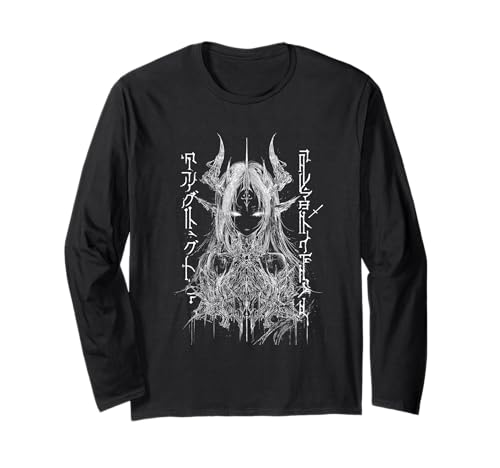 Cybersigilism Style Waifu - Dark Demon Anime Girl Langarmshirt von Gothic Grunge Anime Girl Apparel