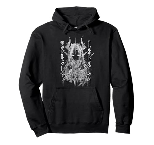 Cybersigilism Style Waifu - Dark Demon Anime Girl Pullover Hoodie von Gothic Grunge Anime Girl Apparel
