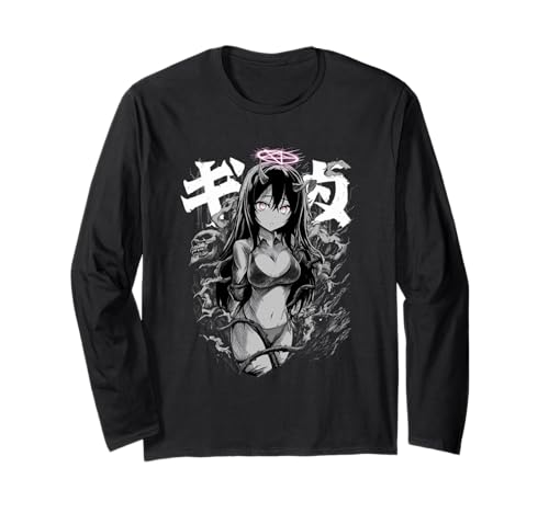 Demoncore Waifu - Dark Aesthetic Anime Girl Langarmshirt von Gothic Grunge Anime Girl Apparel