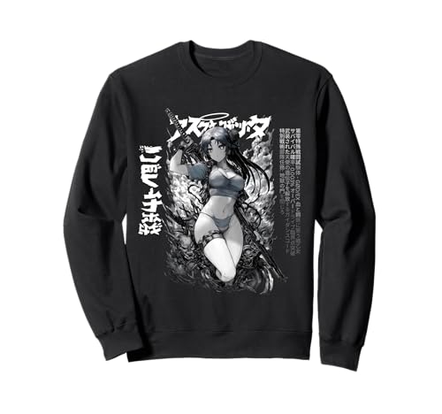 Hellcore Tactical Waifu - Samurai Anime Girl Sweatshirt von Gothic Grunge Anime Girl Apparel