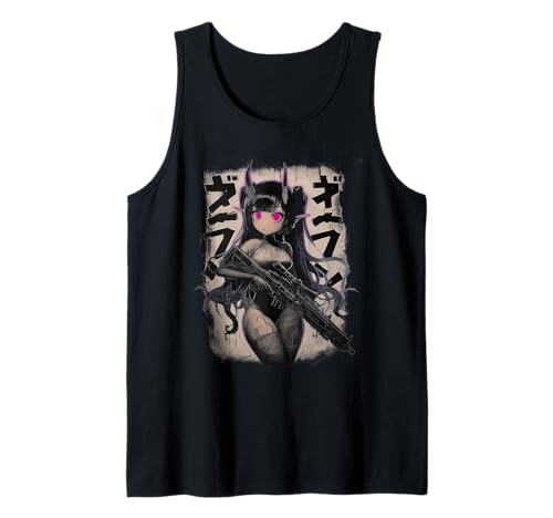 Kawaii Demon Anime Waifu - Grunge Rifle Wielding Anime Girl Tank Top von Gothic Grunge Anime Girl Apparel