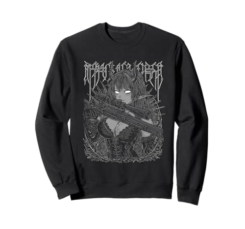 cybersigilism Combat Waifu - Dark Demon Anime Girl Sweatshirt von Gothic Grunge Anime Girl Apparel