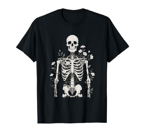 Skelett Floral Goth Okkulte Blumen Ästhetik Männer Frauen Kinder T-Shirt Skelett Floral Goth Okkulte Blumen Ästhetik Männer Frauen Kinder T-Shirt von Gothic Skeleton Horror Flowers Apparel For Women