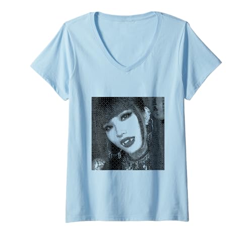 Damen Gothic Vampir Girl Cute Emo Goth Aesthetic T-Shirt mit V-Ausschnitt Damen Gothic Vampir Girl Cute Emo Goth Aesthetic T-Shirt mit V-Ausschnitt von Gothic Vampire Girl for Goth Girls and Goth Mommy