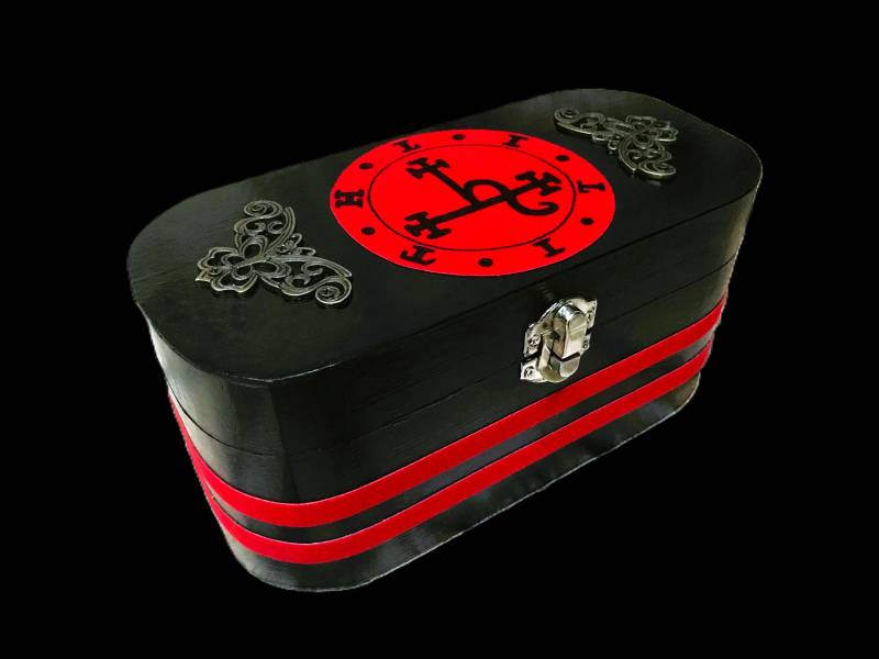 Schmuckbox Aus Holz Mit Handbemaltem Samt Und Lilith Siegel, Ein Sehr Beliebtes Geschenk in Einem Eindrucksvollen Design von GothicMystikShop