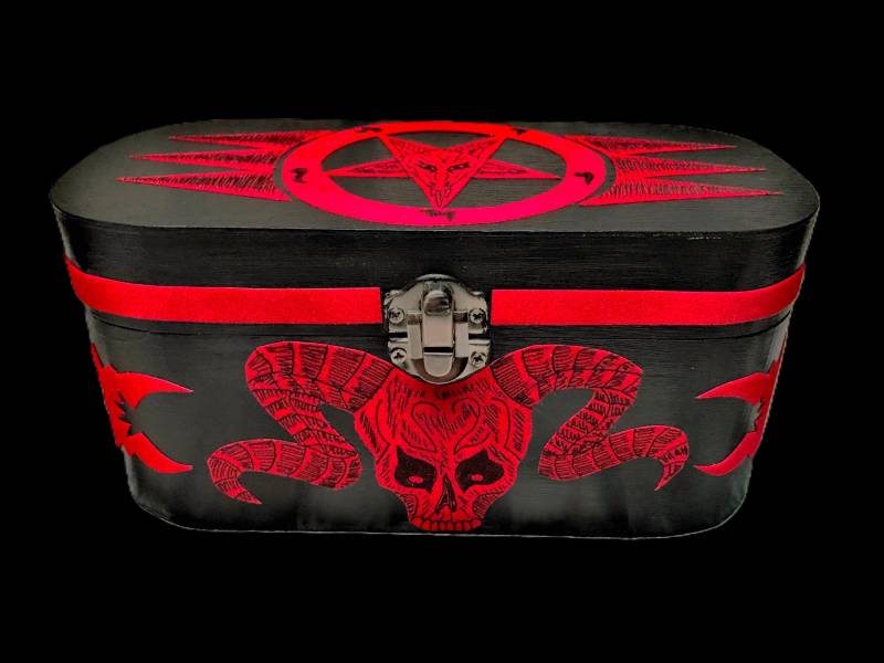 Schmuckbox Aus Holz Mit Handbemaltem Samt Verziert, Ein Beliebtes Geschenk in Speziellem Design von GothicMystikShop