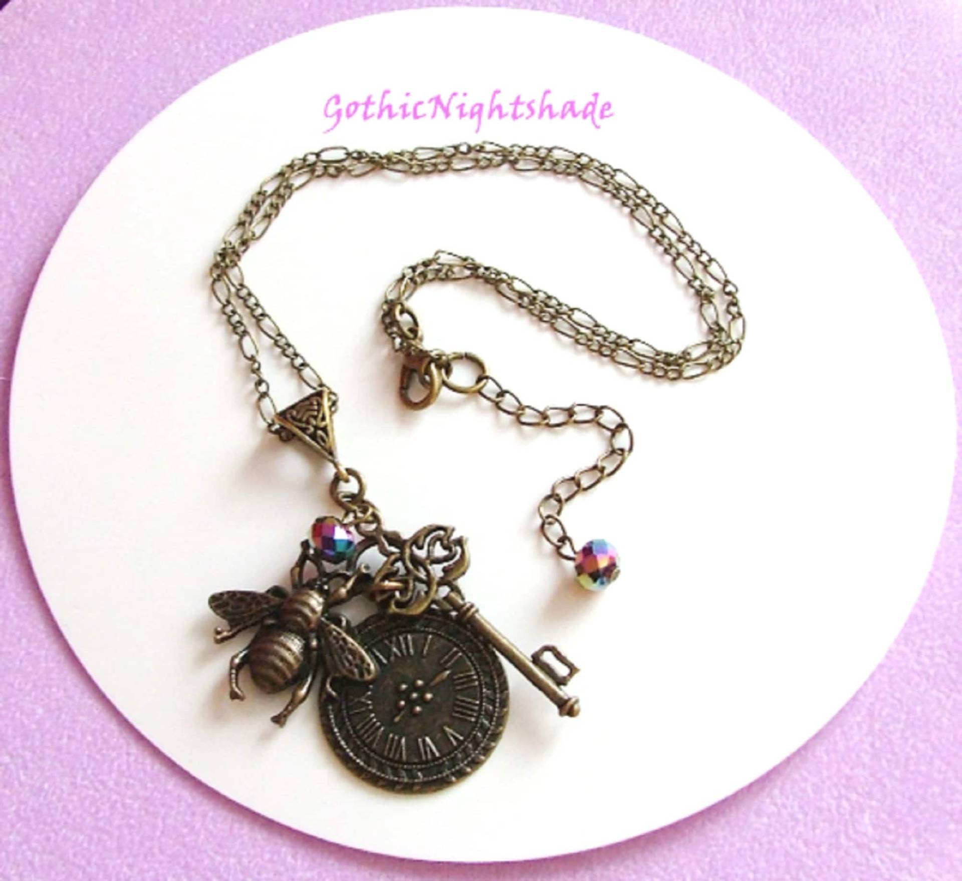 Bee Taschenuhr Halskette, Steampunk Schmuck Handmade Bee Taschenuhr Halskette, Steampunk Schmuck Handmade von GothicNIghtshade