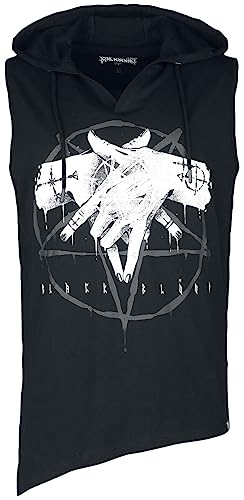 Black Blood by Gothicana Herren Top mit Print, Kapuze und asymmetrischem Saum schwarz XL von Gothicana by EMP