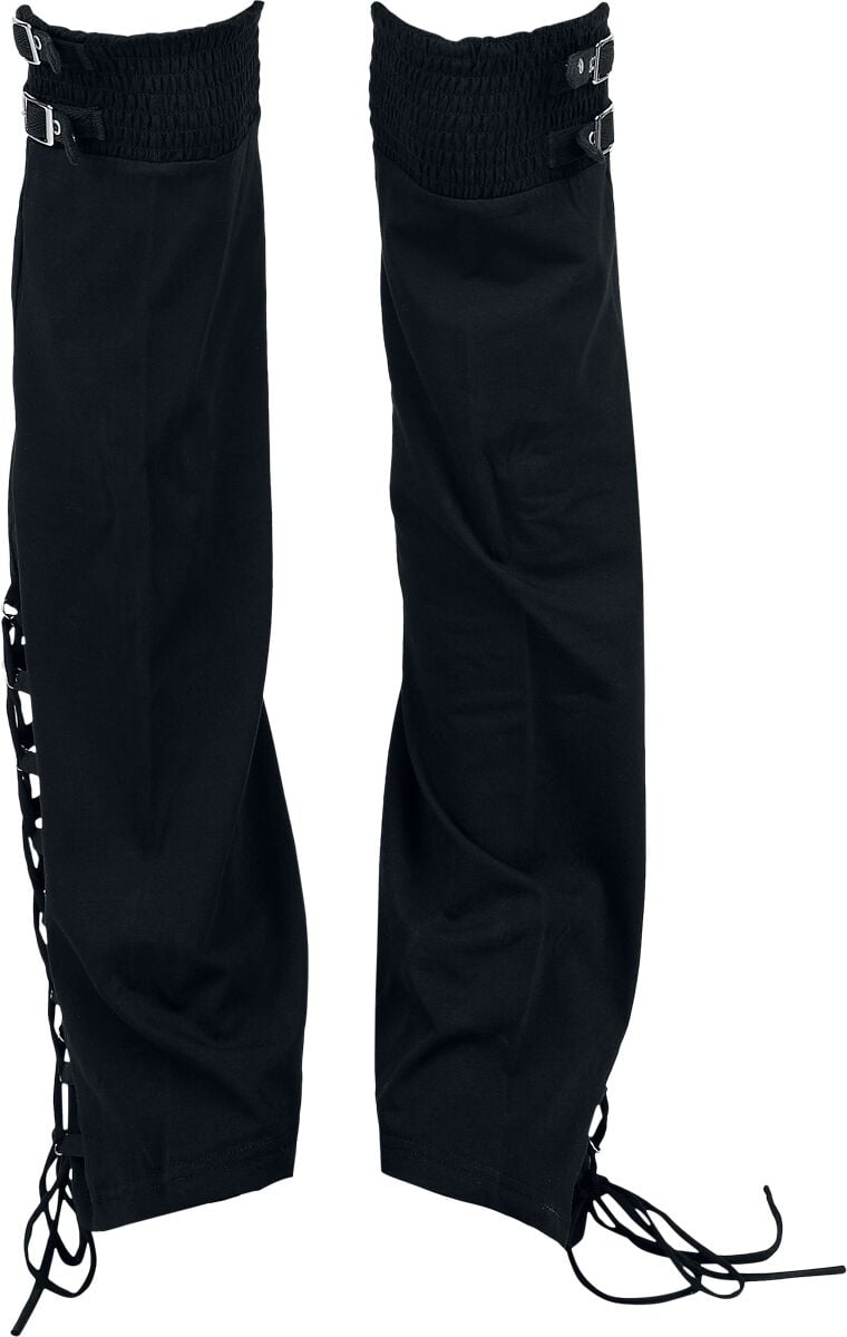 Gothicana by EMP Beinstulpen mit Schnürungen und Schnallen Kniestrümpfe schwarz in S-M von Gothicana by EMP