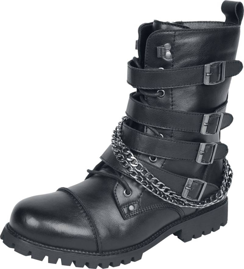 Gothicana by EMP Boot - Schwarze Boots mit Schnallen und Ketten - EU41 bis EU47 - für Männer - Größe EU42 - schwarz von Gothicana by EMP
