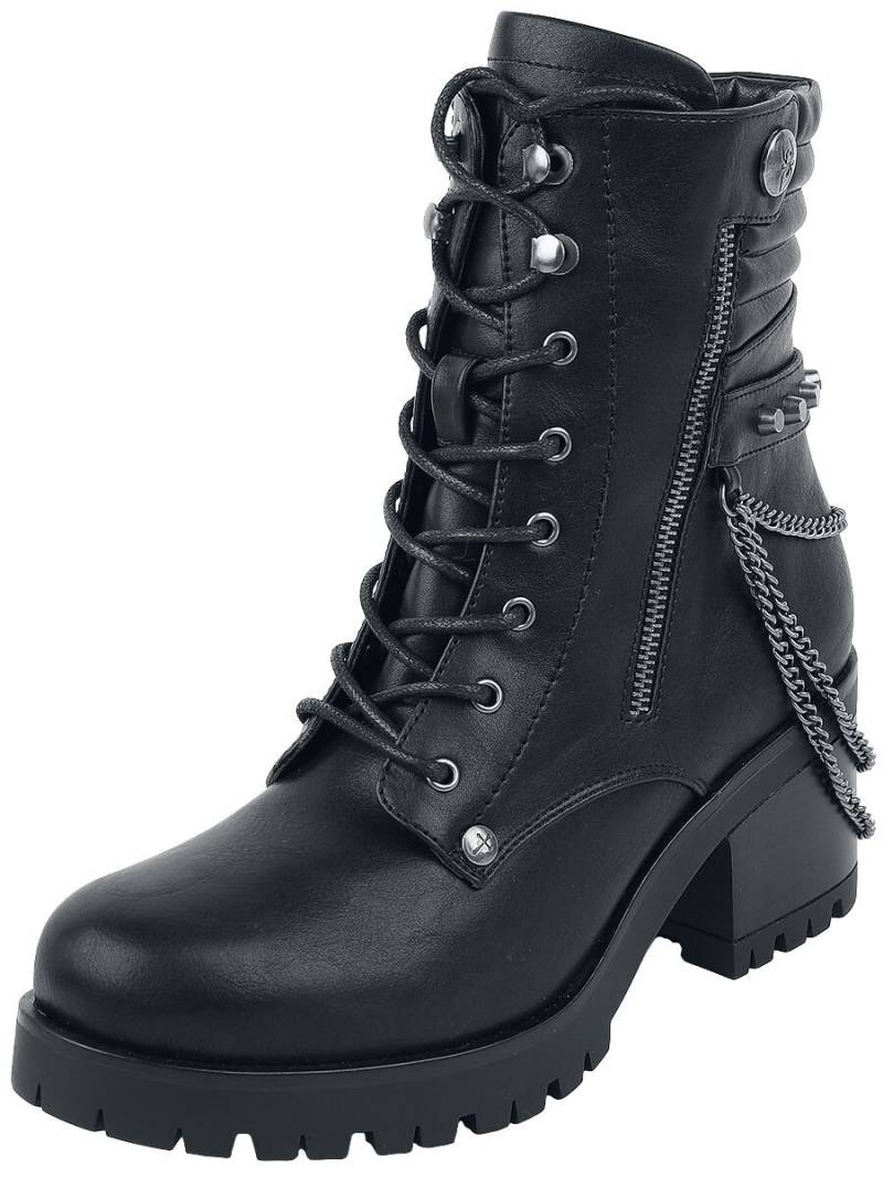Gothicana by EMP Boots mit Ketten und Zierreißverschlüssen Boot schwarz in EU39 von Gothicana by EMP