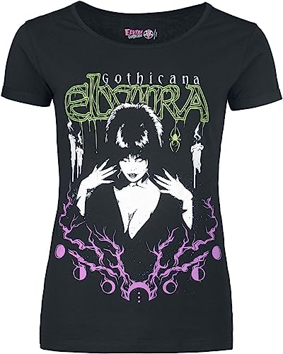 Gothicana by EMP Damen schwarzes T-Shirt mit Elvira Frontprint L von Gothicana by EMP