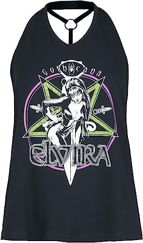 Gothicana by EMP Damen schwarzes lockeres Top mit Elvira Frontprint L von Gothicana by EMP